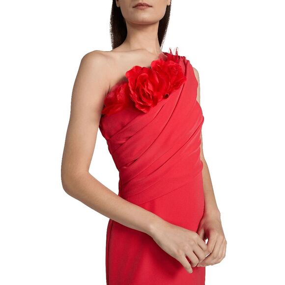 As It May Olivia Crepe One-Shoulder Midi-Dress Size US 16 $545 - Picture 2 of 11